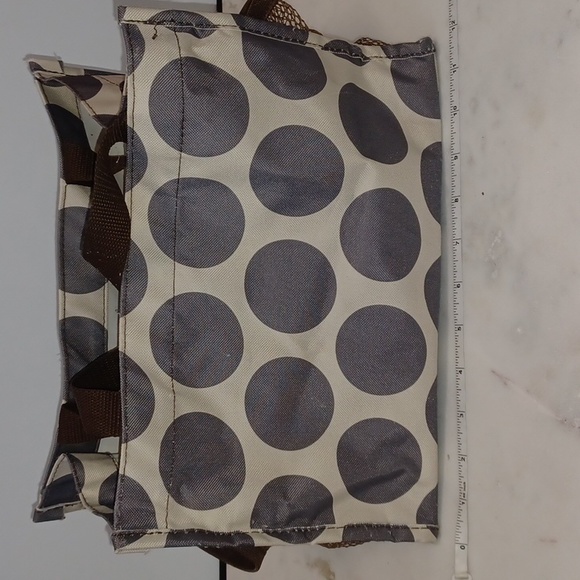 Thirty-One Organizing Keep It Caddy Tote Real Mod Dot Large Circles Gray Taupe - Picture 4 of 17